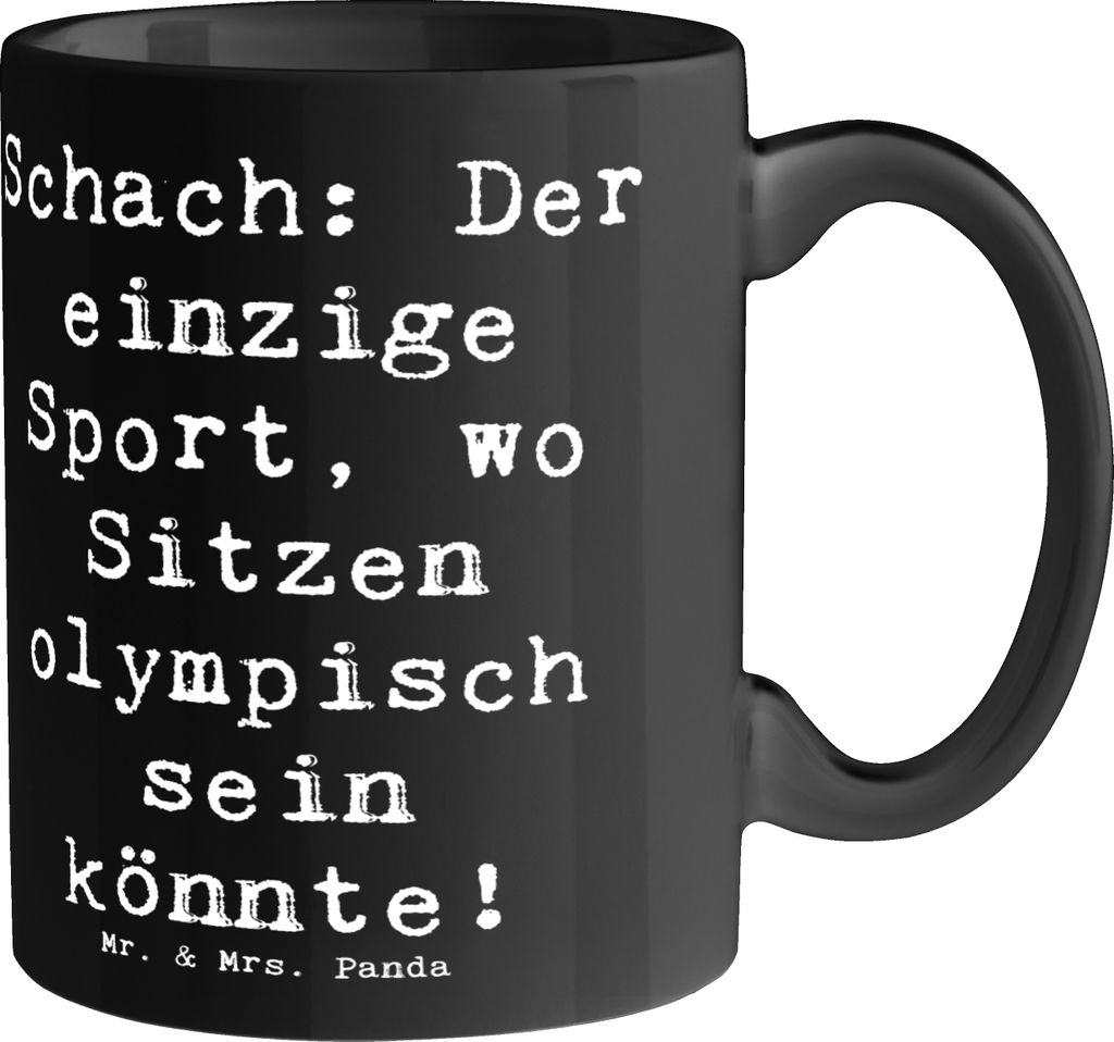 Mr. & Mrs. Panda Tasse Spruch Schach Sport - Schwarz - Produktbild 