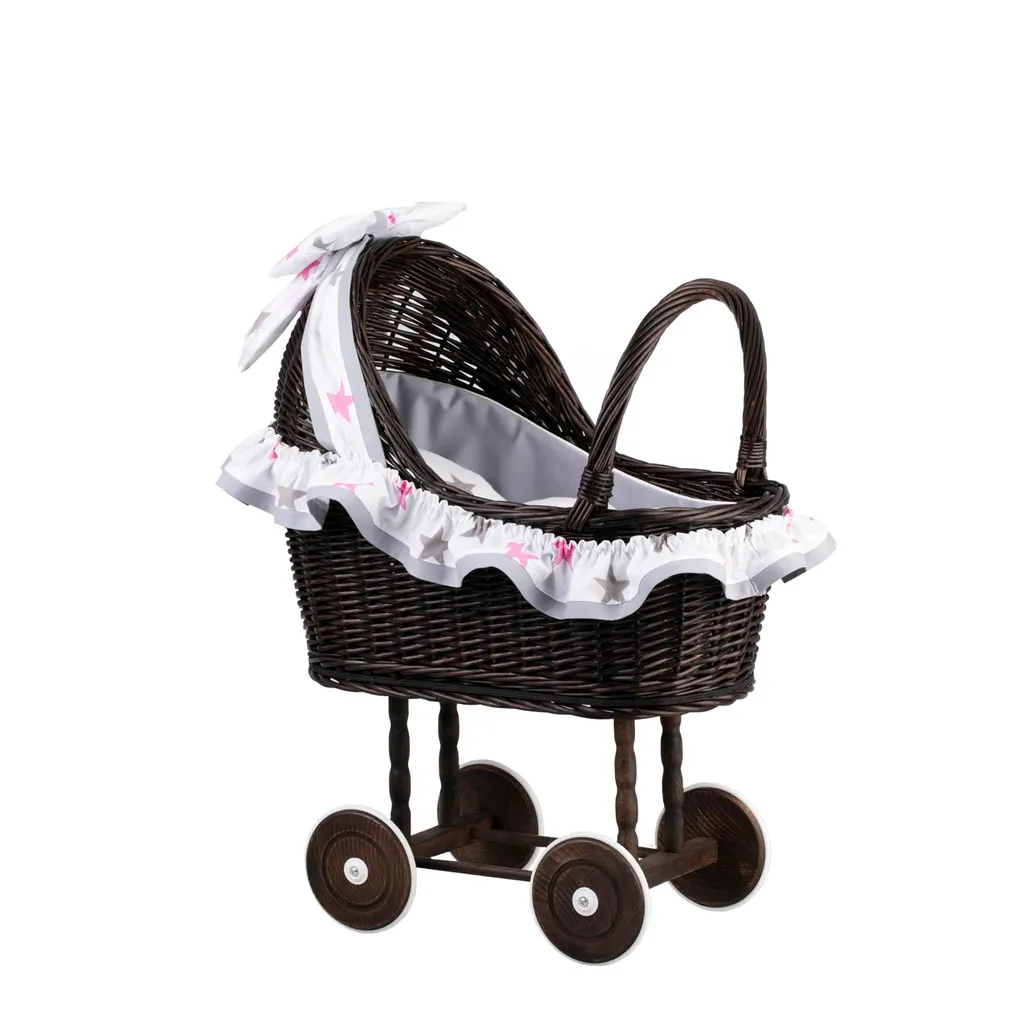 Landau de poupée en osier blanc LULU pour enfants - Jouet d'imitation