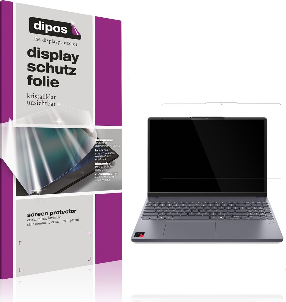 2x Schutzfolie für Lenovo IdeaPad Slim 3x klar Displayschutzfolie Folie Display Schutz dipos