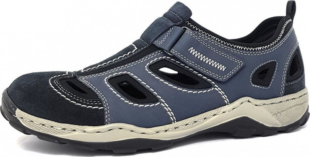 Rieker Herren Klett Halbschuh durchbrochen dunkelblau 44 Produktbild 46