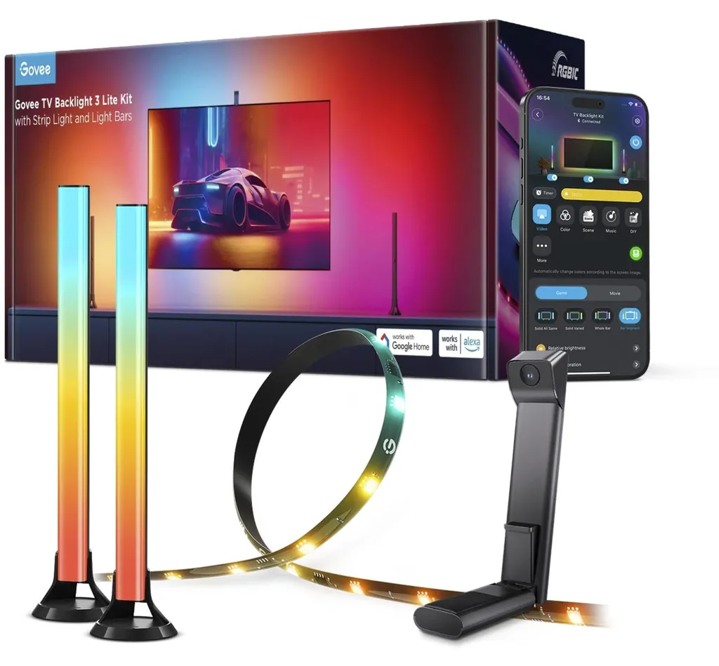 Govee TV Backlight 3 Lite Kit Rétroéclairage LED pour Écran 55-65 Pouces
