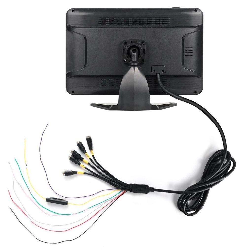 Universeller Auto-Monitor - Einbau-Rückfahrmonitor - 25,7 cm Display - 1024×600 Auflösung - Nur Monitor - 27,5×18×10 cm - Braun