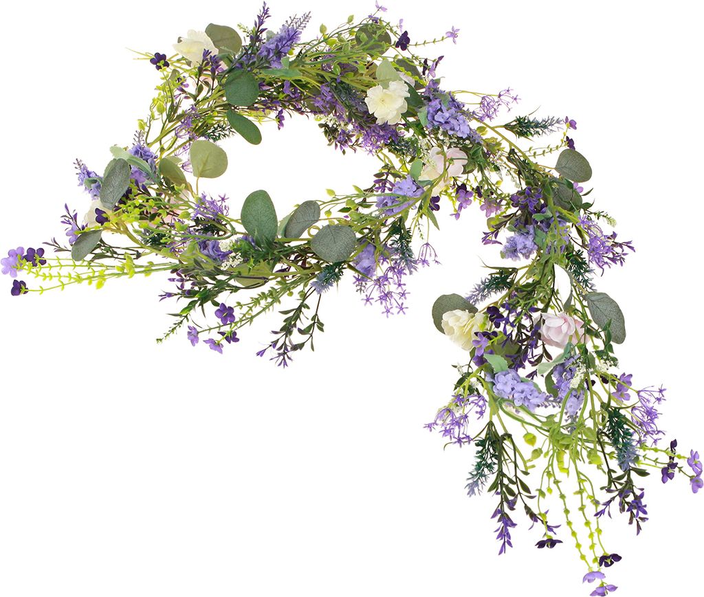 Kunstblumen Girlande Wildblumen 180cm lila / flieder 1