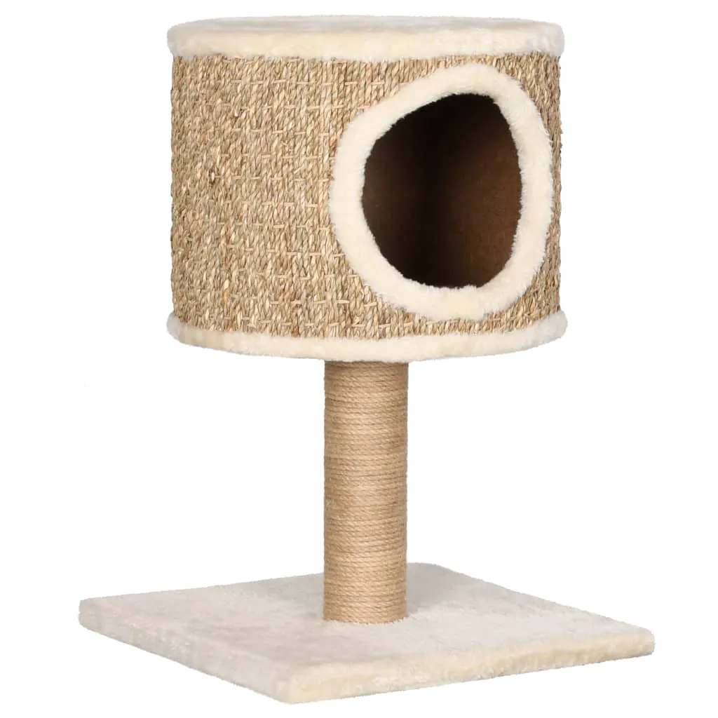 vidaXL Tiragraffi Gatti 52cm in Erba di Mare con Caverna Beige