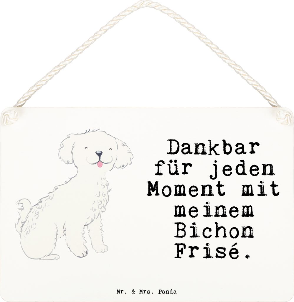 Mr. & Mrs. Panda Schild Bichon Frisé Moment DIN A6 - Weiß - Produktbild 