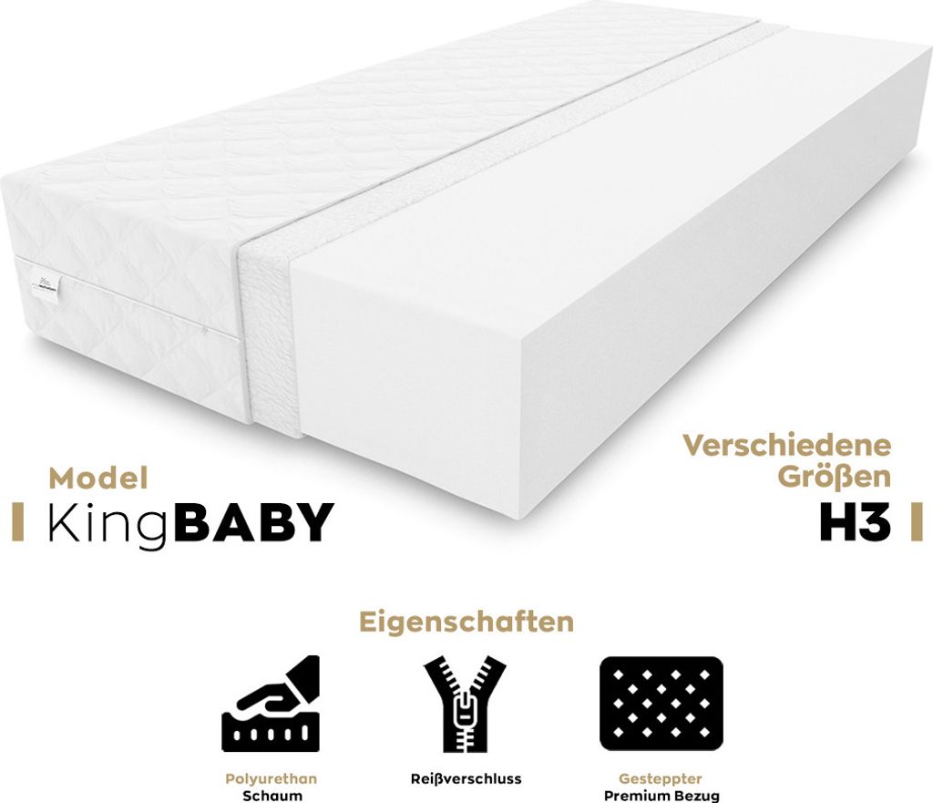 Kindermatratze KingBABY 70 x 140 x 6 cm aus hochwertigem Produktbild 5