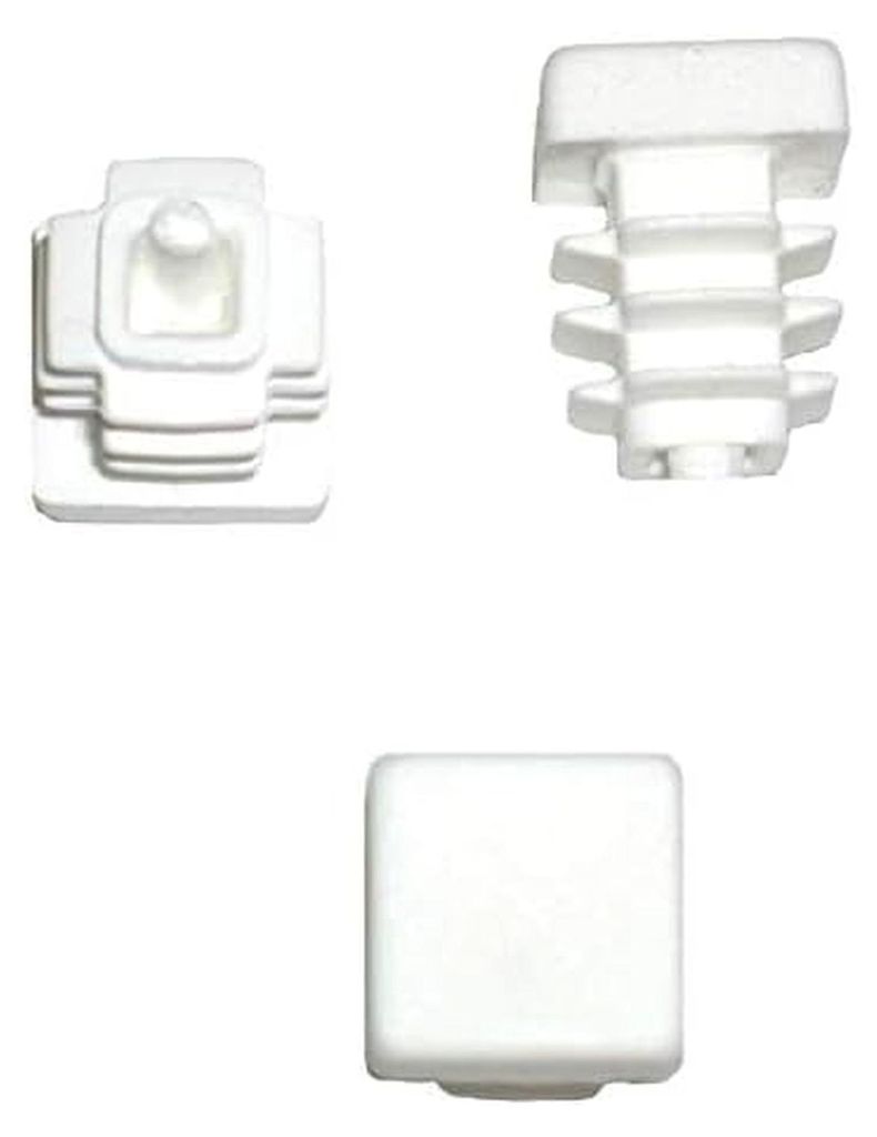 10 Stück Lamellenstopfen für Vierkantrohre 15 x 15 mm (Außen) in Weiß