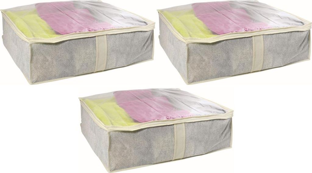 MSV® 3 Stück - Unterbett Aufbewahrung Unterbettkommode Produktbild 