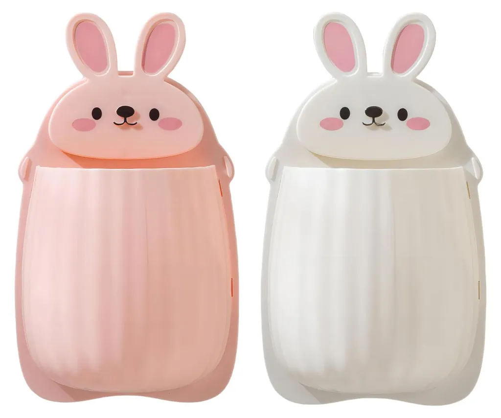 Support brosse à dents mural lapin : rangement dentifrice et rasoir