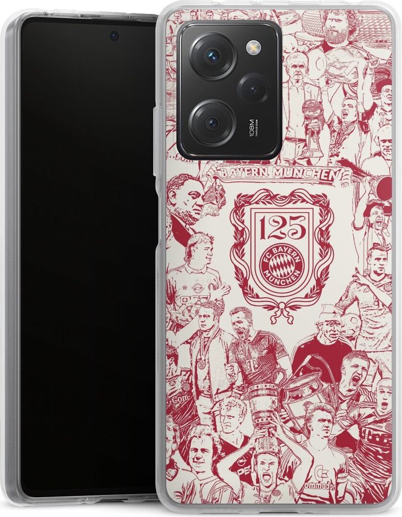 DeinDesign Handyhülle für Xiaomi Poco X5 Pro Silikon Hülle Case Smartphone Schutzhülle FC Bayern München Offizielles Lizenzprodukt FCB 125 Jahre