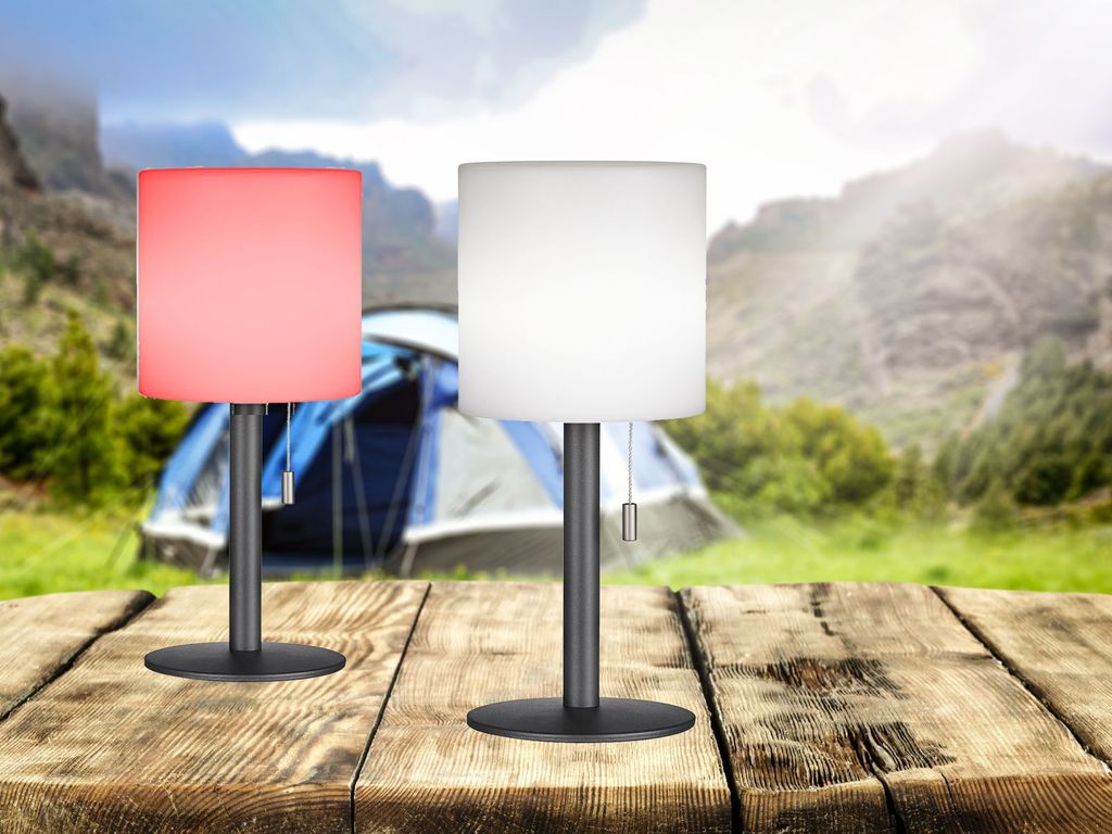 2er SET Outdoor Akku USB Tischlampen ohne Stromkabel - dimmbar & RGB Farbwechsel