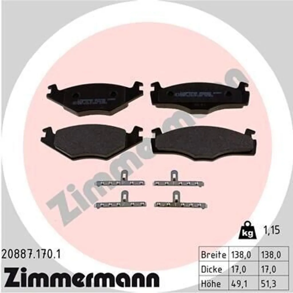 Plaquettes de frein anti-bruit haute performance Zimmermann