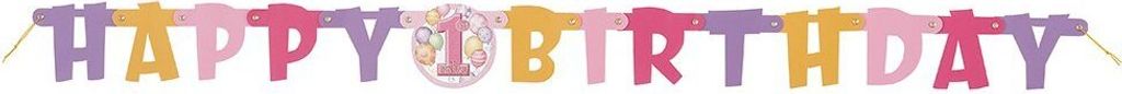 Buchstabengirlande Happy Birthday 1st Birthday Pink
