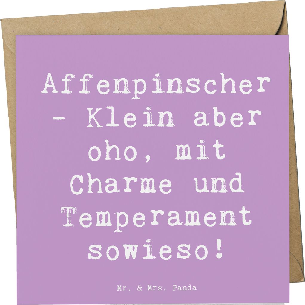 Mr. & Mrs. Panda Glückwunschkarte Spruch Affenpinscher Charme - Lavendeltraum - Geschenk, kleiner Hund, Hundeliebhaber, Hunde Sprüche, doppelkart...