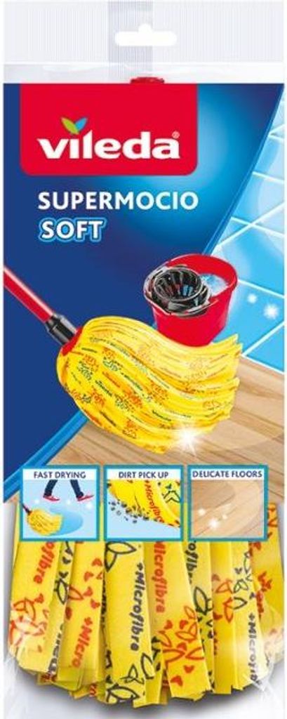 Mopa de repuesto Vileda SuperMocio Soft +30 % MF, amarilla Imagen del producto 