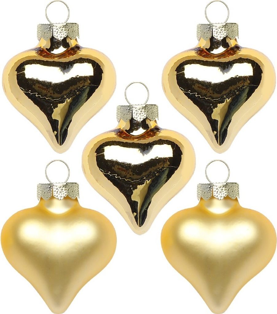 Christbaumschmuck Herzen 4cm Glas 8 Stück - Inkagold Produktbild 