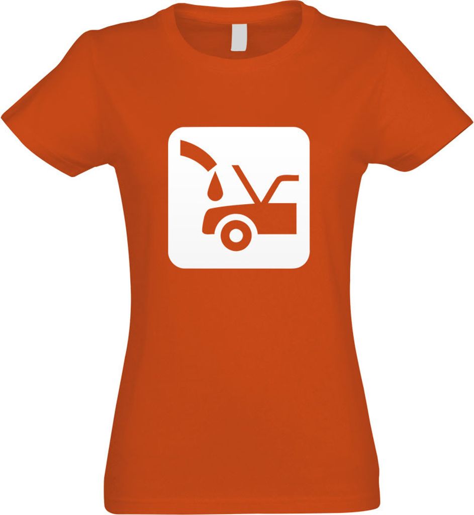 Kiwistar - T-Shirt tailliert - Damen - orange - Wasser Werkstatt Piktogramme - mit Motiv Bedruckt - Funshirt Design - Sport - Freizeit - Damen - S