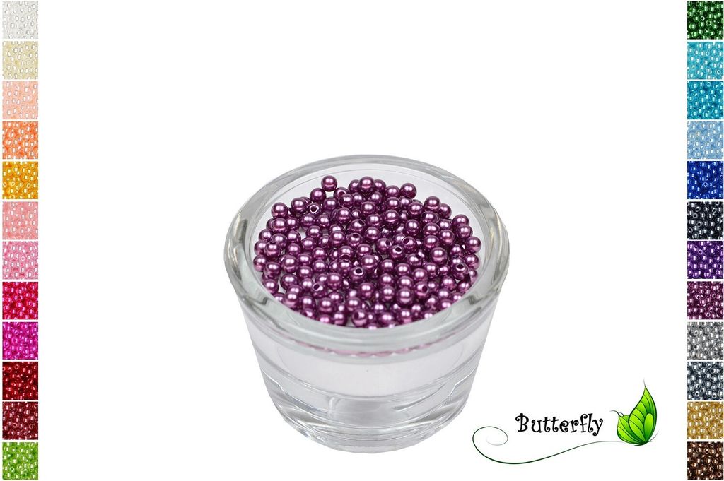 200 Wachsperlen 4mm, Farbe:pflaume 473 Produktbild 