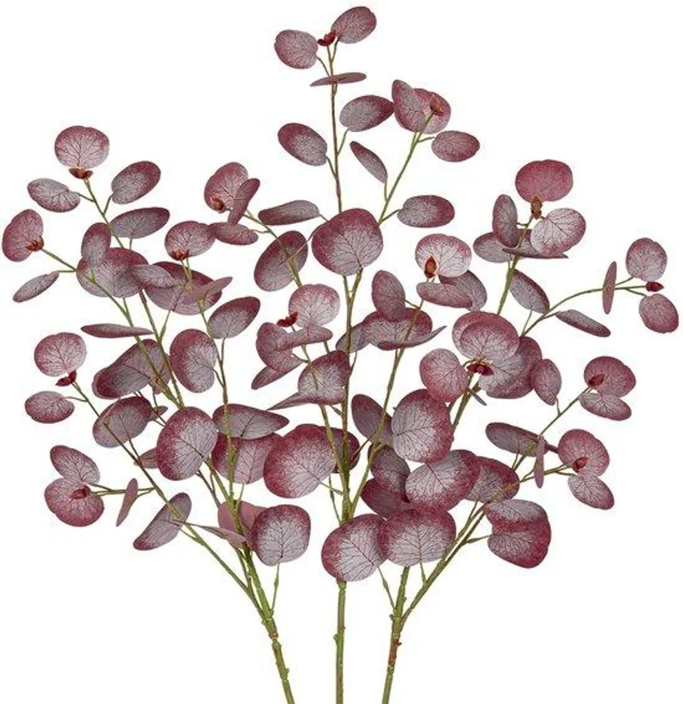 Feuillage eucalyptus artificiel rouge magenta 81 cm déco d'intérieur