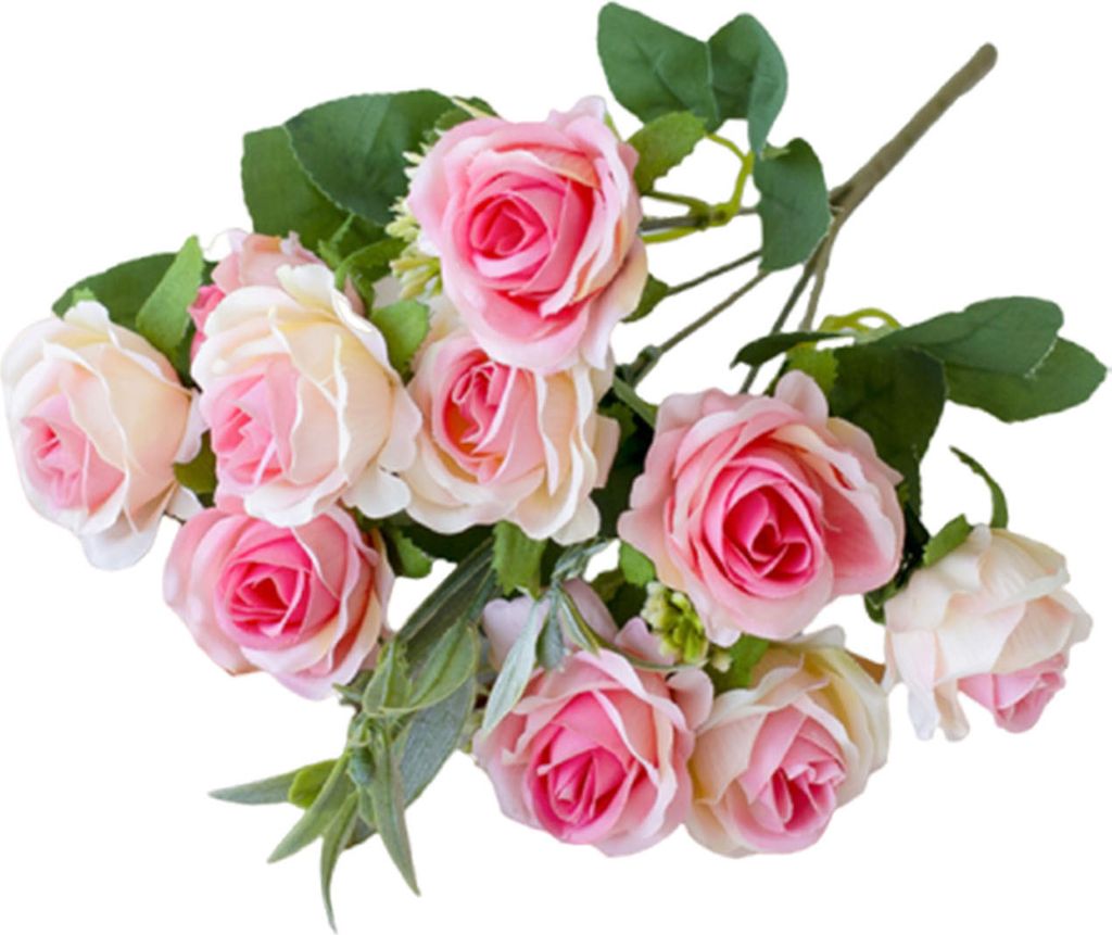 Künstlicher Rosenblütenzweig mit Stiel, realistisch, wiederverwendbar, für Hochzeiten, Partys, Brautstrauß, Blumenarrangement, Kunstblume, Deko...