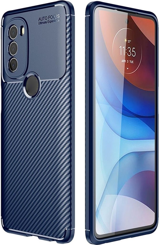 Mobigear Racing Motorola Moto G71 5G Hülle Flexibles TPU Backcover - Blau