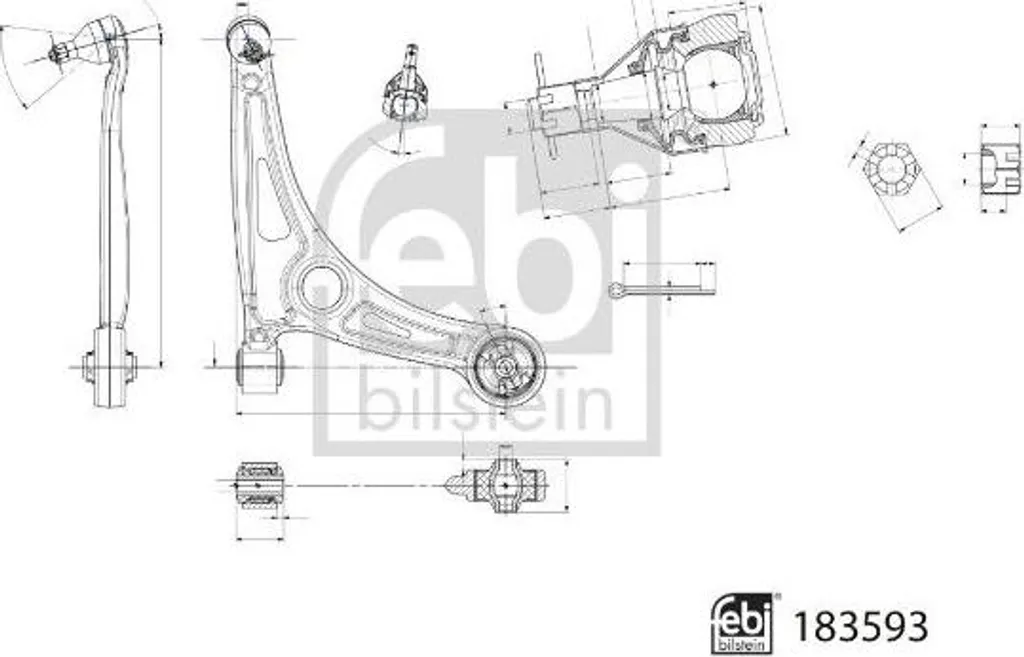 Bras de suspension FEBI 183593 pour Kona et Ioniq OE 54501G2100 Neuf
