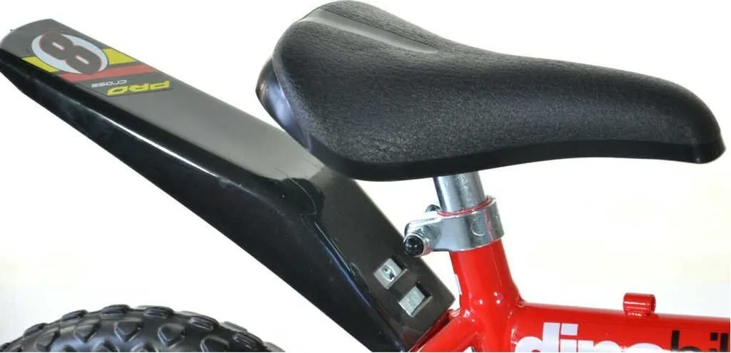 Vélo 12 pouces garçon Dino Pro Cross Rouge/Noir avec roues stabilisatrices - 18