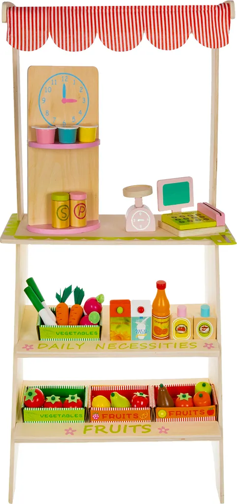 Jouet marchand bois stable et complet avec 25 accessoires pour enfant - 11