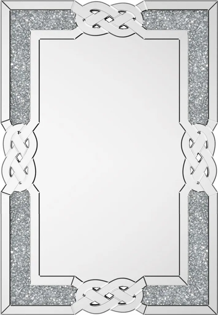 Miroir cadre cristal scintillant WISFOR - Miroir de luxe mural 90x60 cm