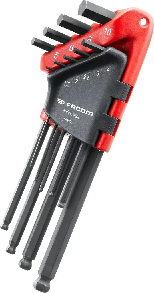 Facom 83SH.JP9A Set 9 Chiavi Maschio Testa Sferica Lunga - Qualità Professionale