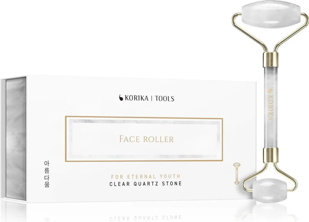 Rouleau de massage facial en quartz rose pur pour éclat du visage