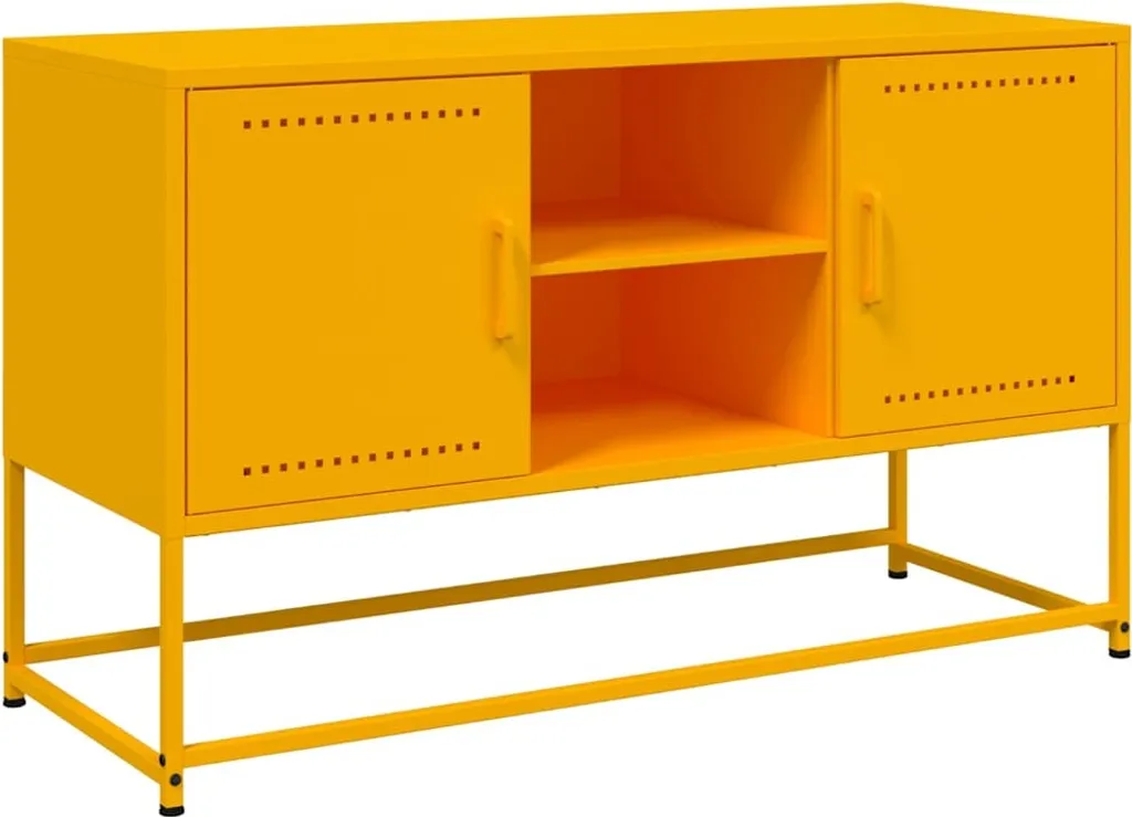 Mobile porta TV Giallo Senape Acciaio vidaXL - Arredo Soggiorno Vintage