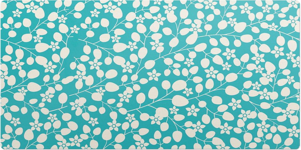 Blumenblattmuster– Schreibtischunterlage – Schreibtisch Tischunterlage – 100x50 cm – Unterlage Groß Schreibtischmatte