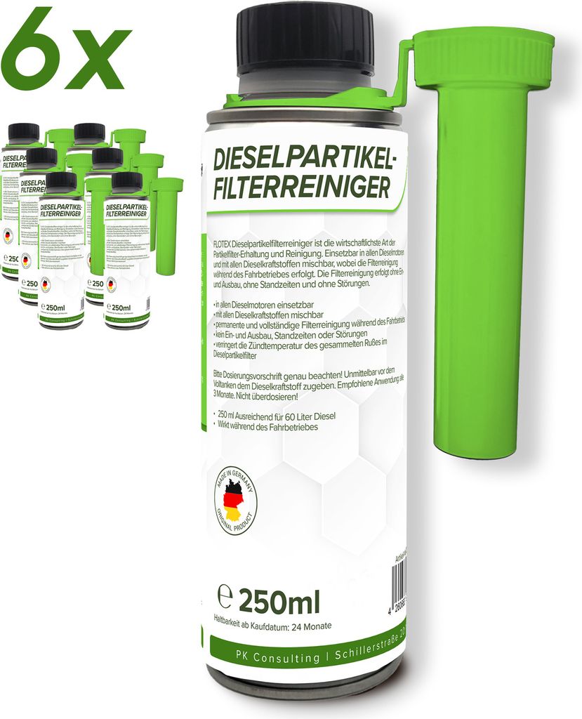 Flotex Dieselpartikelfilter Reiniger, 6 x 250ml Additiv Produktbild 