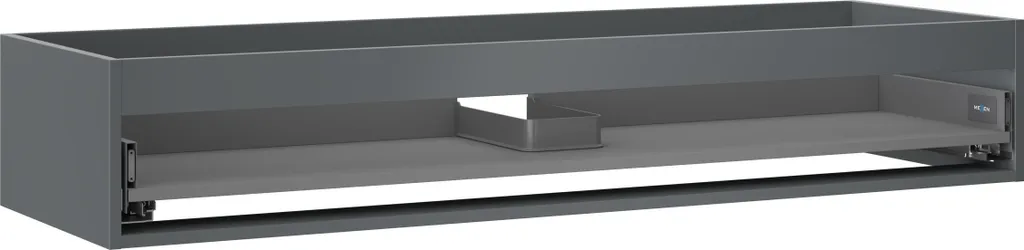 Meuble Salle de Bain 140 cm pour Double Vasque, Finition Graphite Moderne
