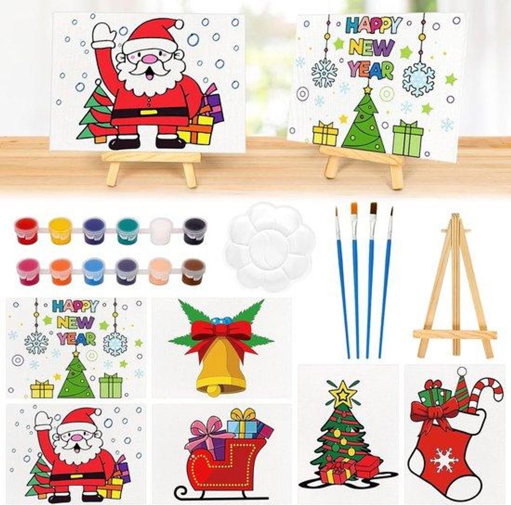 Kunstmalerei-Set - 24 Teile - mit Farbpigmenten und Malerei-Accessorien