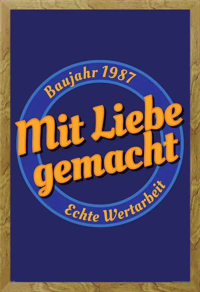 Poster Compleanno 1987 con Cornice Shinsuke Rovere Maxi MDF 61x91,5