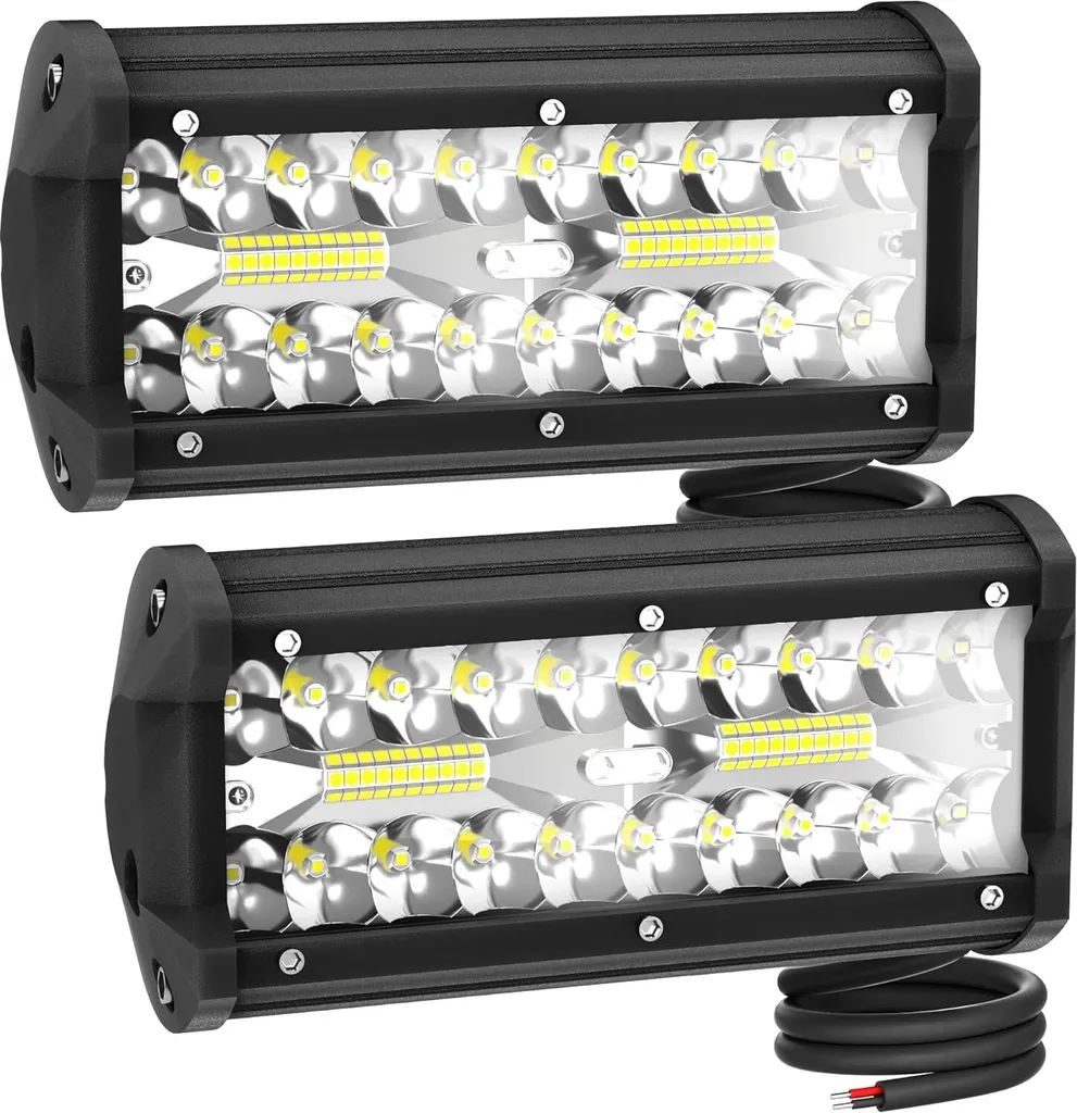 YUENFONG 4x120W Led Work Light Bar Led Headlight Waterproof Floodlight Spot Combo Led Bar Reflector LED Auxiliary Headlight per auto escavatore rimorchio trattore camion SUV