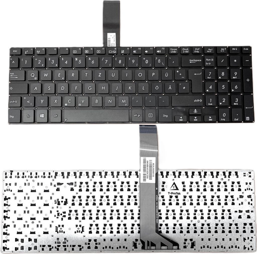 DE - Schwarz Tastatur ohne Rahmen Version1 kompatibel für Asus VivoBook V551LA, V551LB