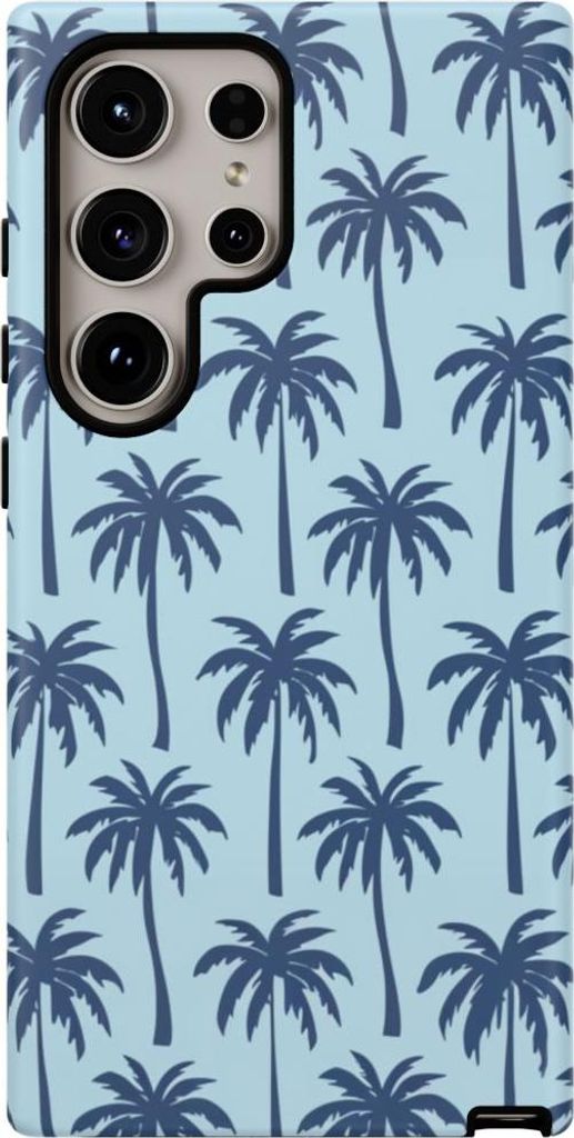 Blaues Palmenmuster – Hülle Kompatibel mit Samsung Galaxy S24 Ultra