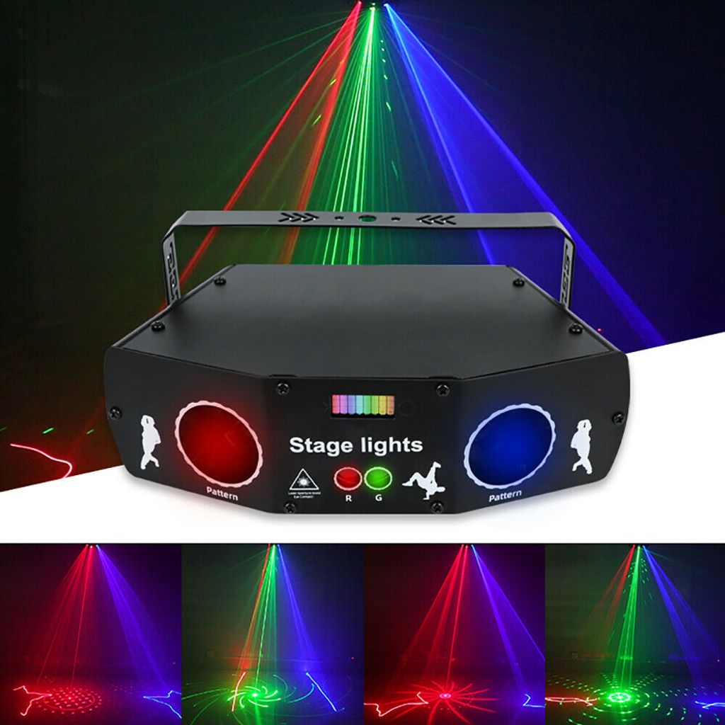 RGB Laser 8 Beam Projektor Bühnenbeleuchtung Remote DMX DJ Club Party Show Licht 