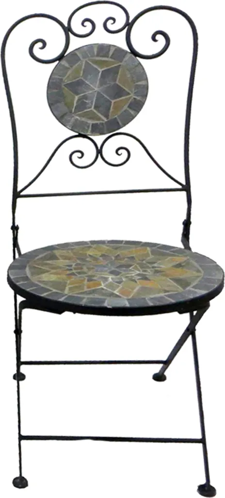 Chaise pliante Bistro en mosaïque Design Étoile pour jardin et balcon