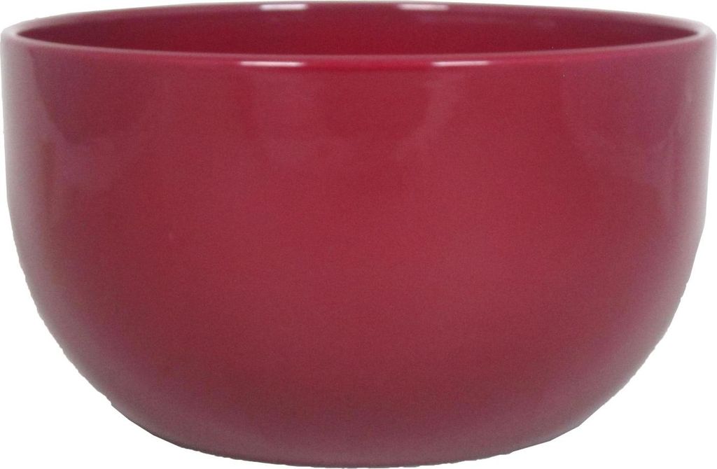 INNA-Glas Keramik Blumenschale, Ø26cm, 14cm, weinrot - Pflanzschale/Übertopf Schale