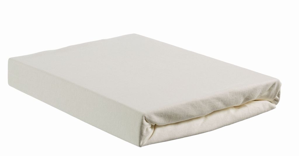 Beddinghouse Jersey Spannbettlaken für Split-Topper bis 10cm Höhe Farbe Gebrochenes Weiss Größe 200x200/220x10cm