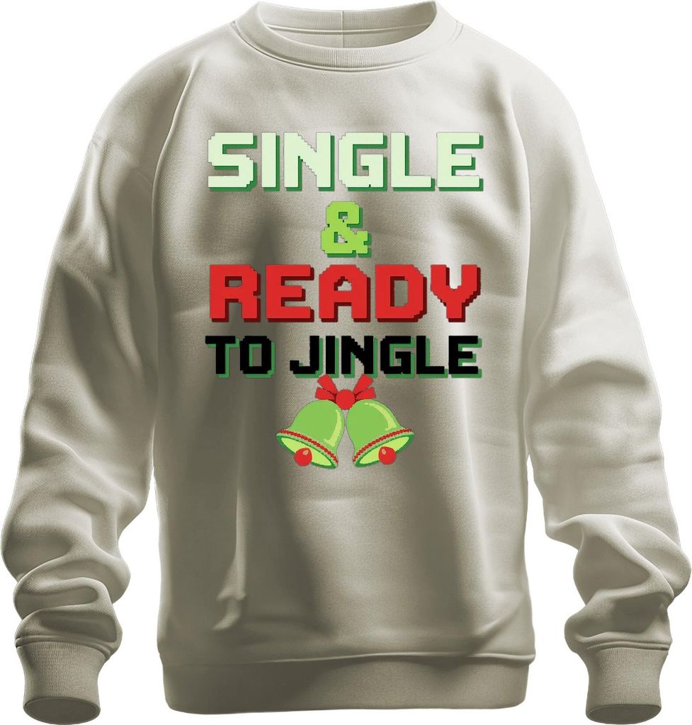 SINGLE & READY TO JINGLE Weihnachten Lustig Retro Pixel Produktbild 