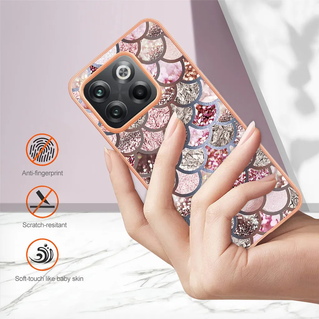 Custodia per OnePlus 10T / Ace Pro 5G, custodia in silicone TPU antiurto a fantasia Caffè - 3
