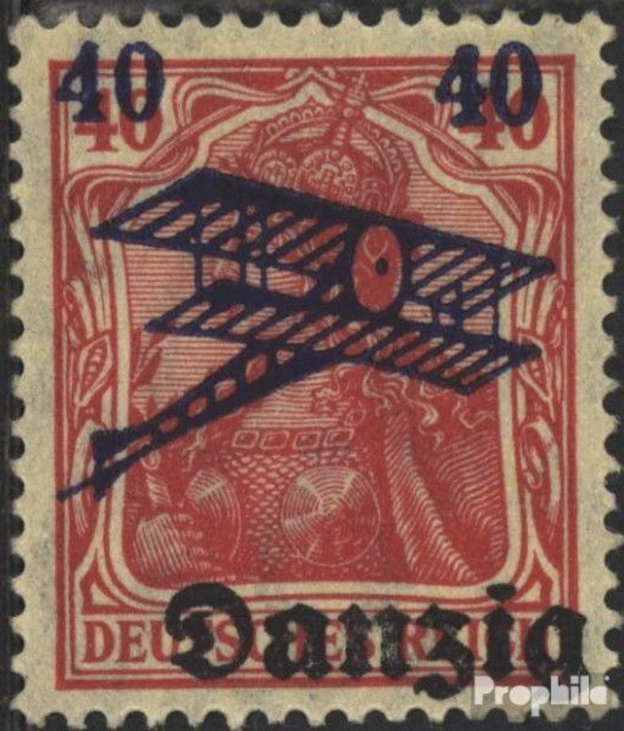 Briefmarken Danzig 1920 Mi 50 mit Falz Flugpost