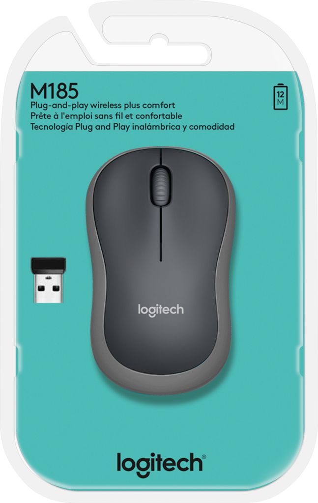 Mysz optyczna Logitech M185 bezprzewodowa ciemnoszara Zdjęcie produktu 16