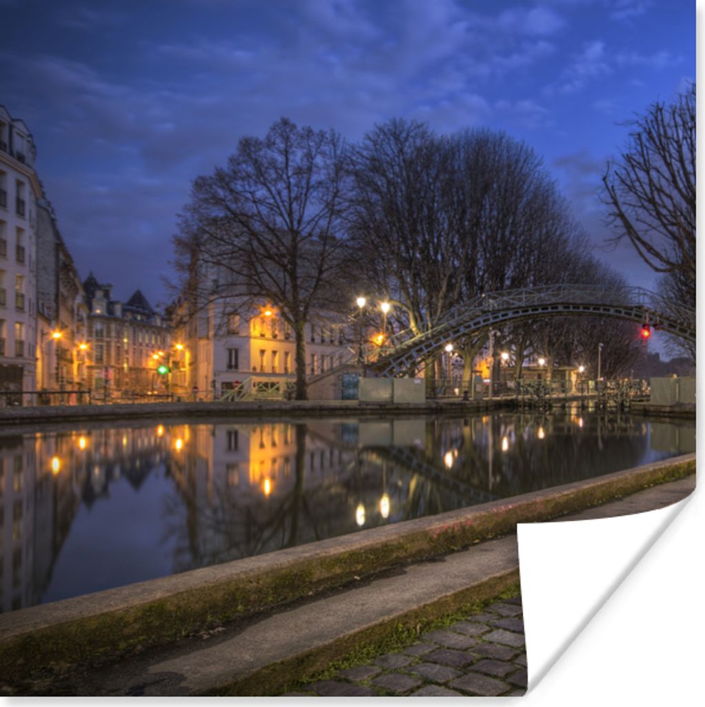 MuchoWow Poster Paris am Abend 75x75 cm - Wand Dekoration