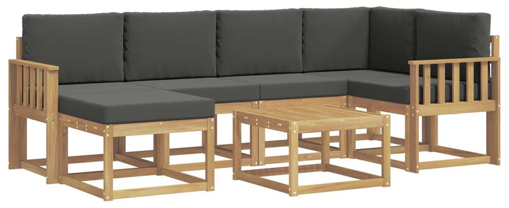 “2026 Modern“ Weiß Outdoor-Sofagarnitur 7 pcs Weiß und Anthrazit Massivholz Akazie - Designermöbel 12062 - Gartensofas